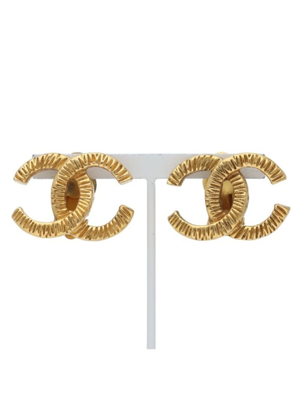 Chanel CC Logo Earrings Brass